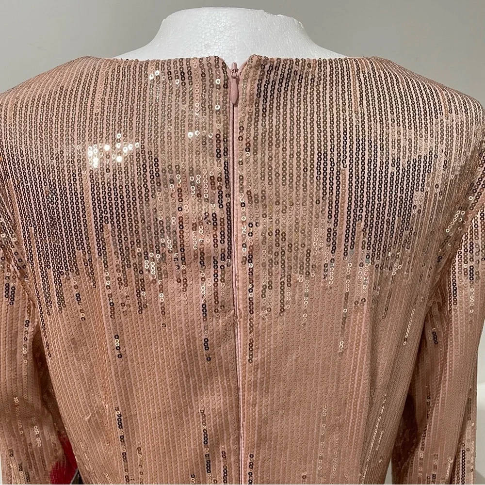NWT Blush Pink Vince Camuto Sequin Dress Holiday Party Formal New Years Eve - Picture 6 of 14